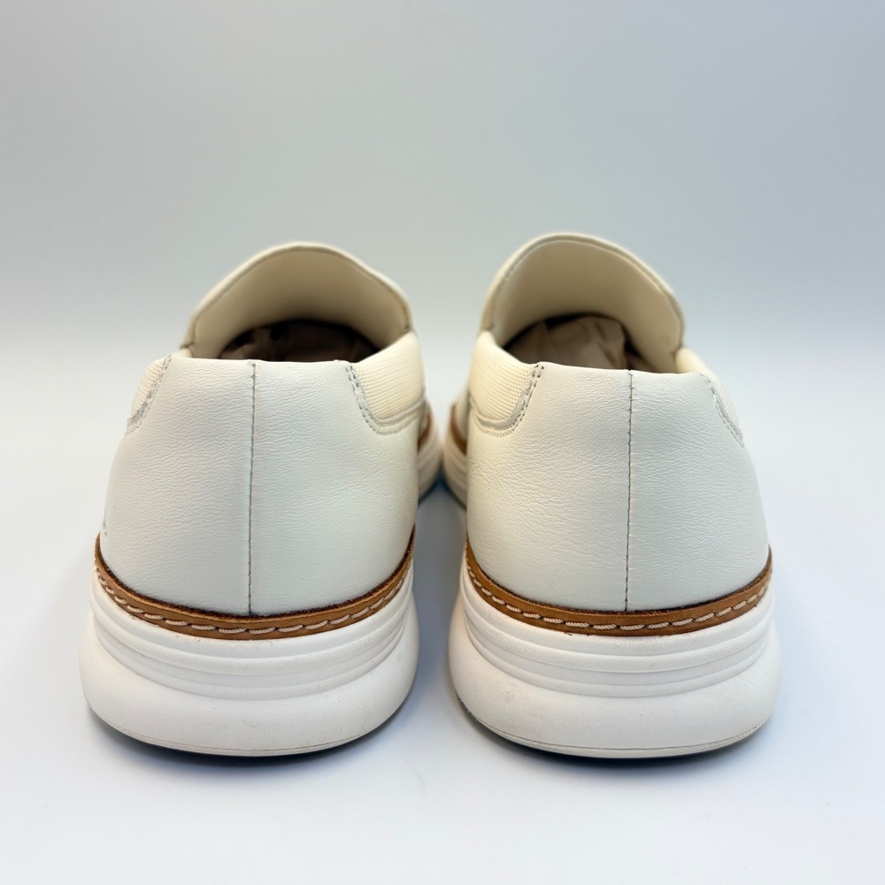 Clarks Kerris Stride White Leather Slip On Sneakers Womens Sz 9 Comfort Loafers - Picture 5 of 13